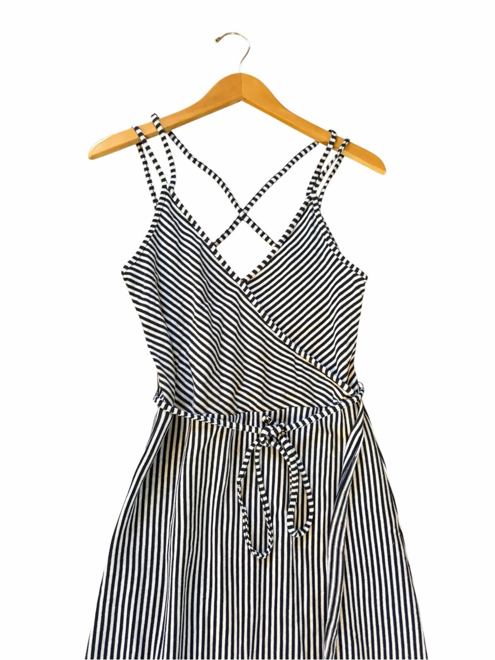 Z Supply Striped Capri Wrap Dress Navy White Stripe - Picture 6 of 9